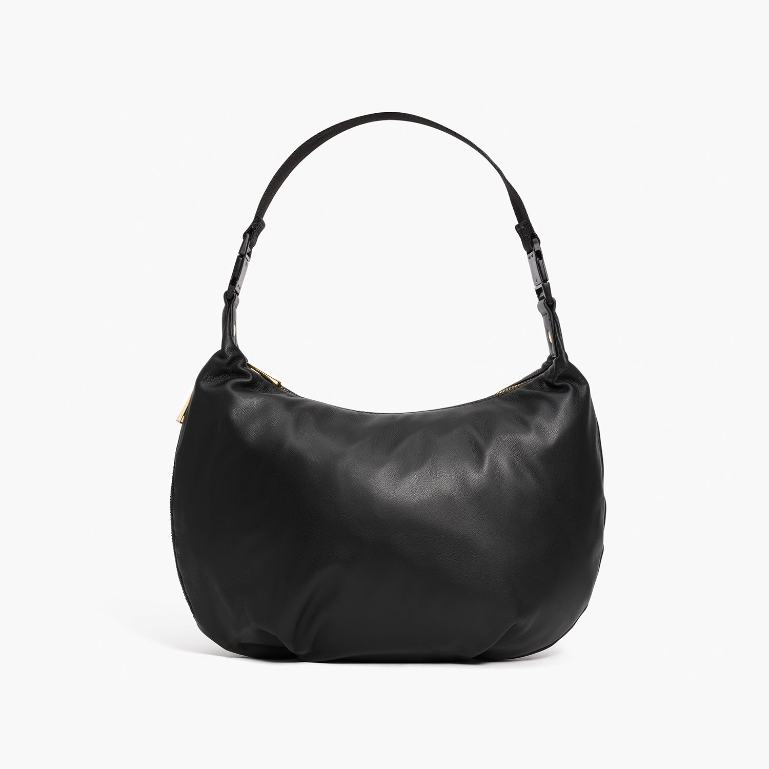 Lo & Sons Aoyama 2 Leather Crescent Crossbody Bag - Black/Gold/Camel