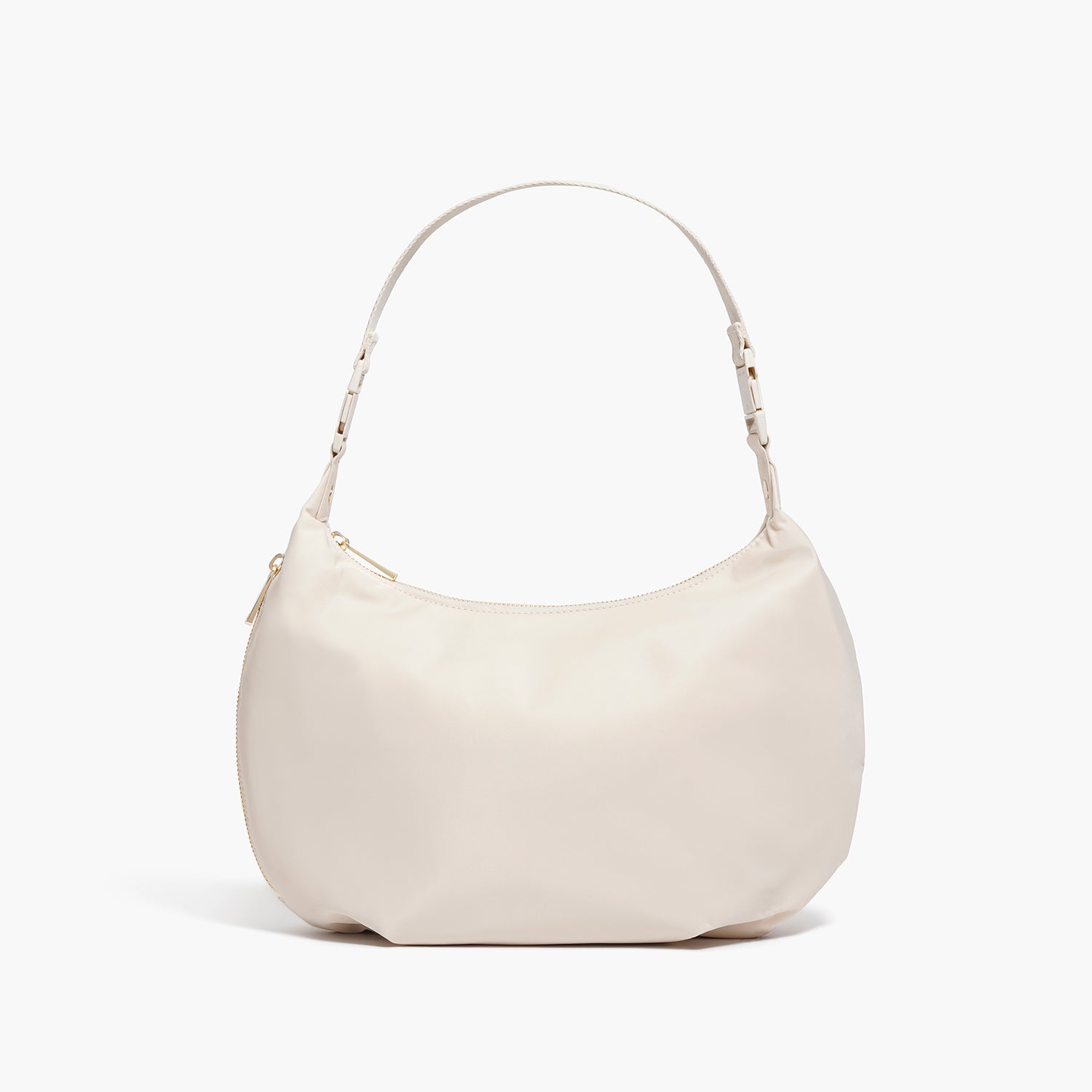 Lo & Sons Aoyama 2 Nylon Crescent Crossbody Bag - Ivory/Gold/Camel