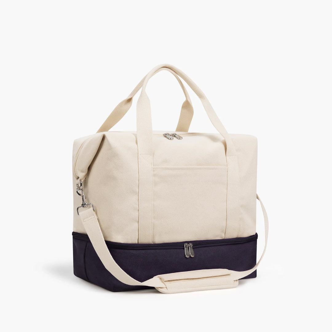Lo & Sons Catalina Deluxe Weekender Bag - Navy Colorblock Canvas