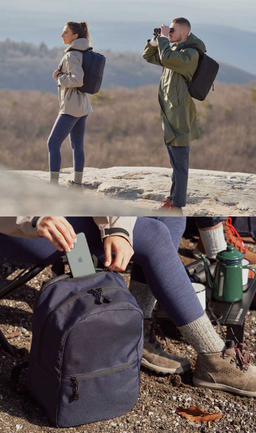 a man and a woman use their Hanover 2 backpacks on a hiking trip
