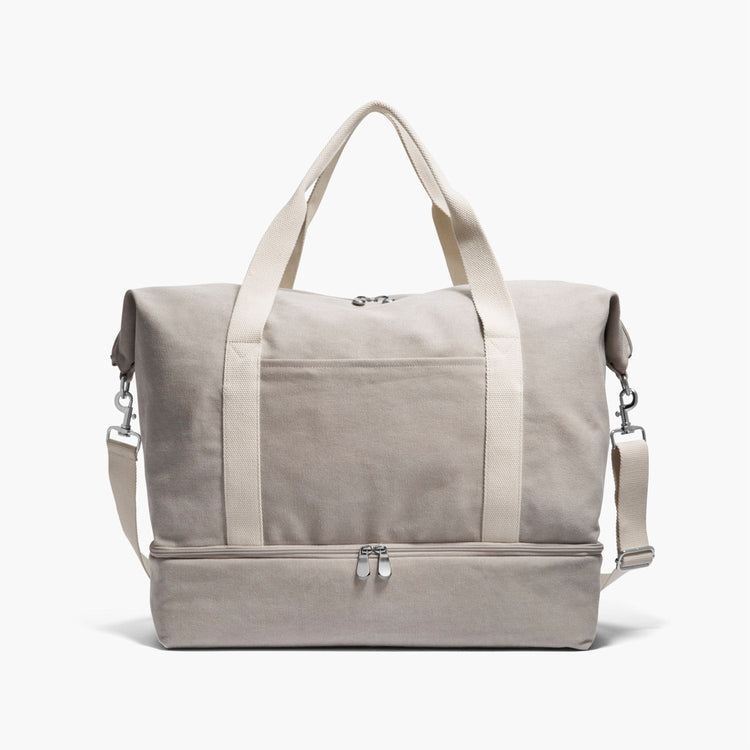 Front  - Catalina Deluxe - Organic Canvas - Dove Grey - Weekender - Lo & Sons