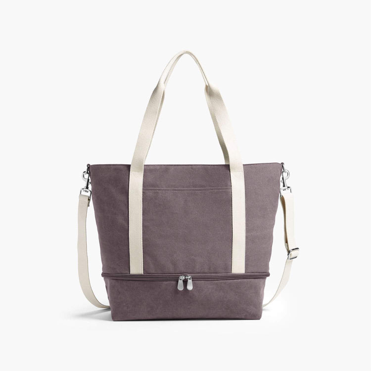 Front - The Catalina Deluxe Tote - Eco Friendly Canvas - Thistle - Tote - Lo & Sons
