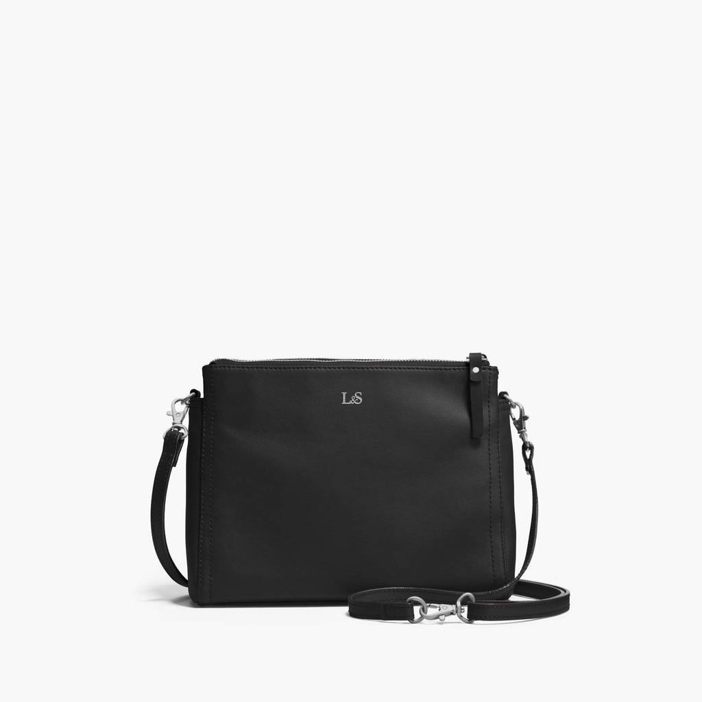The Pearl Crossbody Bag Black/Silver/Lavender in Nappa Lo & Sons
