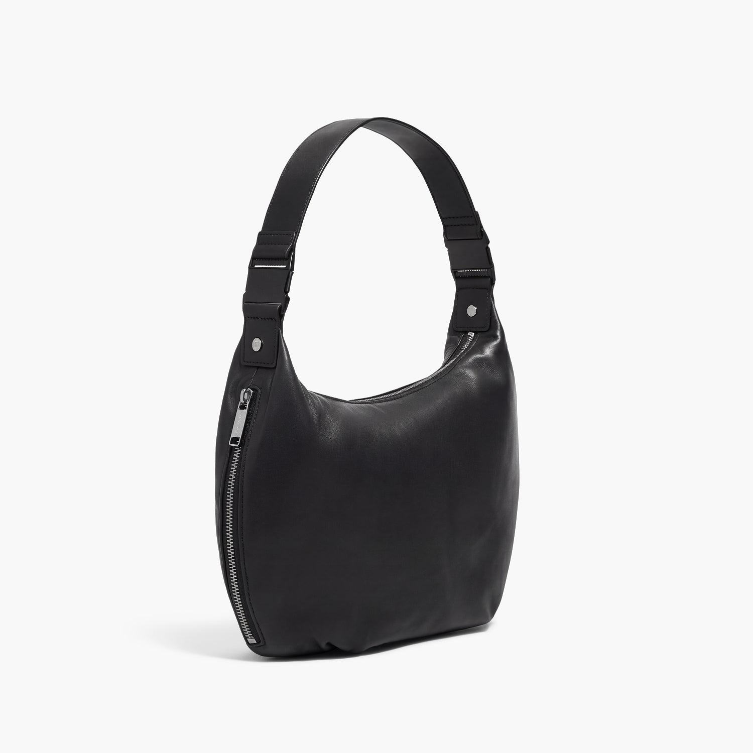 Lo & Sons Aoyama 2 Leather Crescent Crossbody Bag - Black/Gunmetal