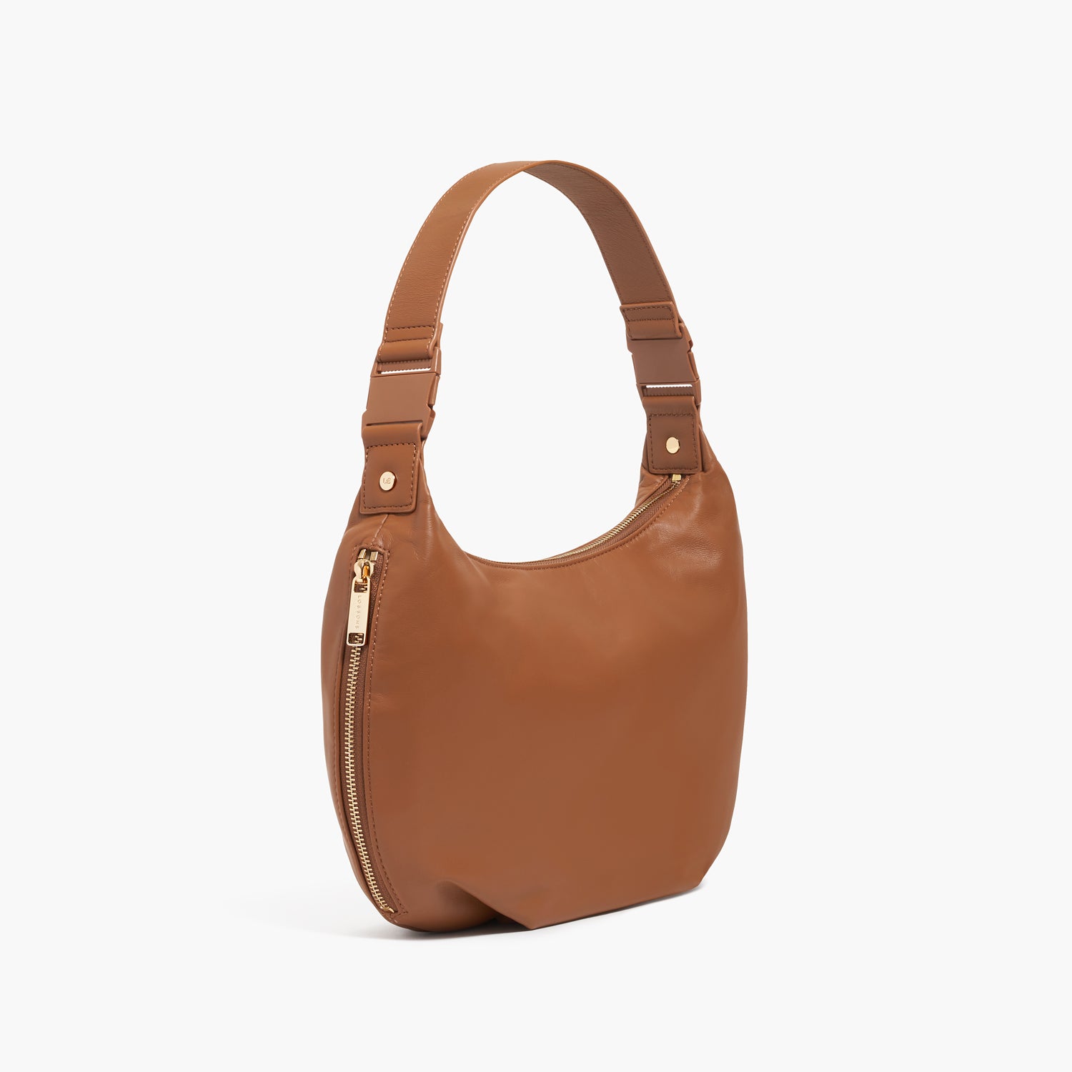 Lo & Sons Aoyama 2 Leather Crescent Crossbody Bag - Cognac