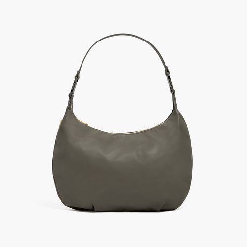 front view of Aoyama 2 Leather in Green with a short shoulder strap length