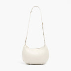 front view of Aoyama Leather in Ivory with crossbody strap length