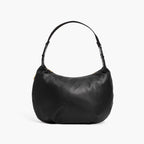 front view of the Aoyama in black/gold/camel with the should strap length 