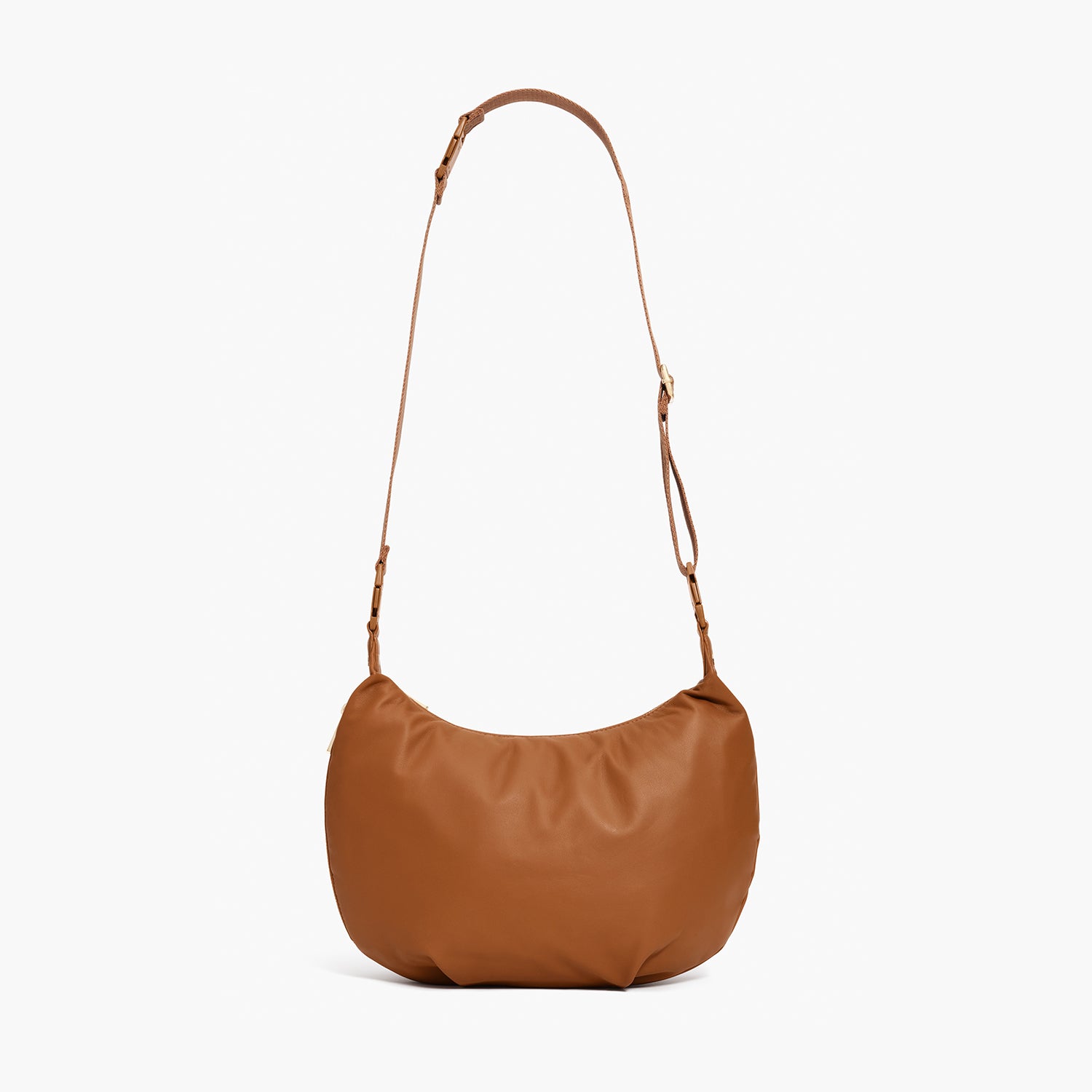 Lo & Sons Aoyama 2 Leather Crescent Crossbody Bag - Cognac
