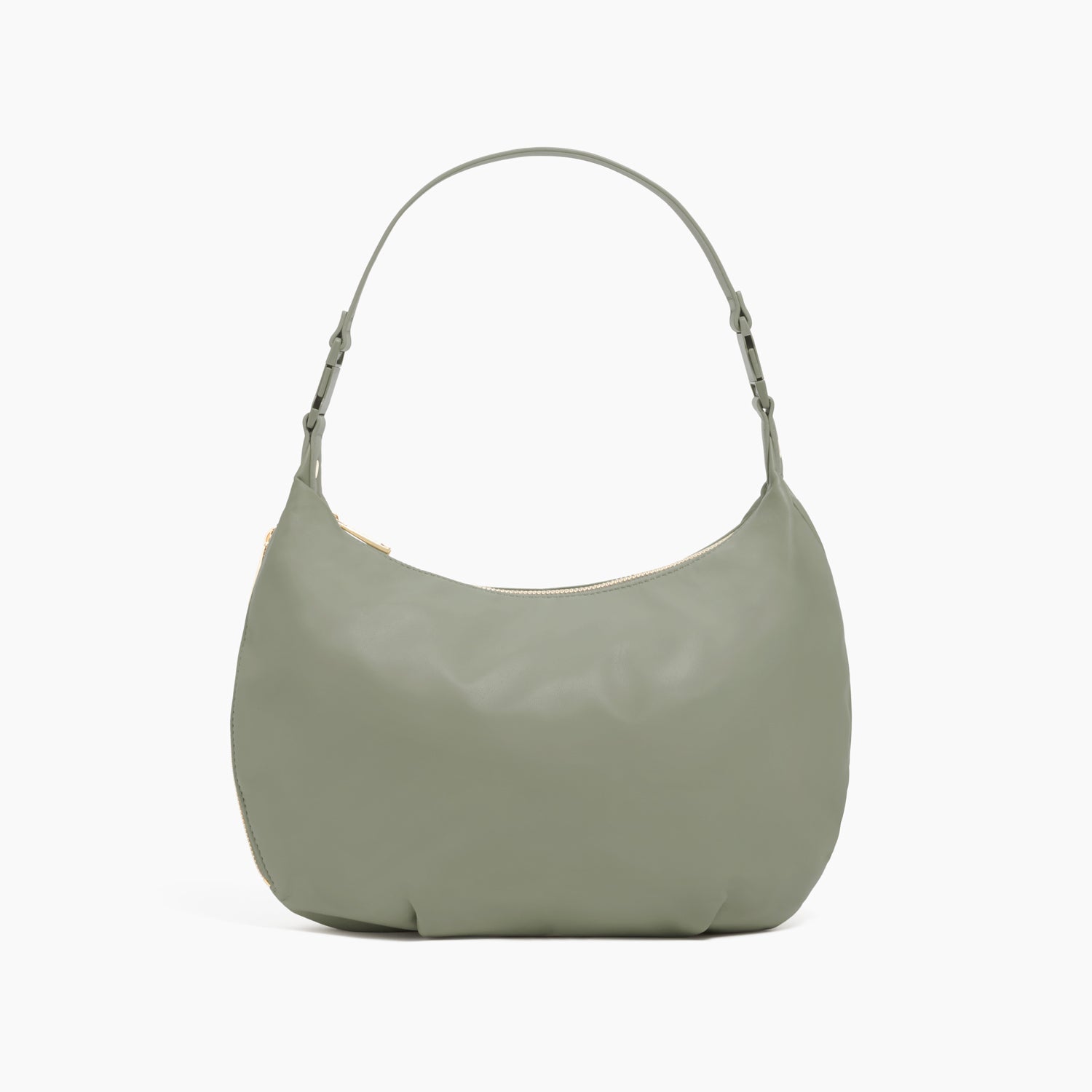 front view of Aoyama 2 Leather in olive with a short shoulder strap length