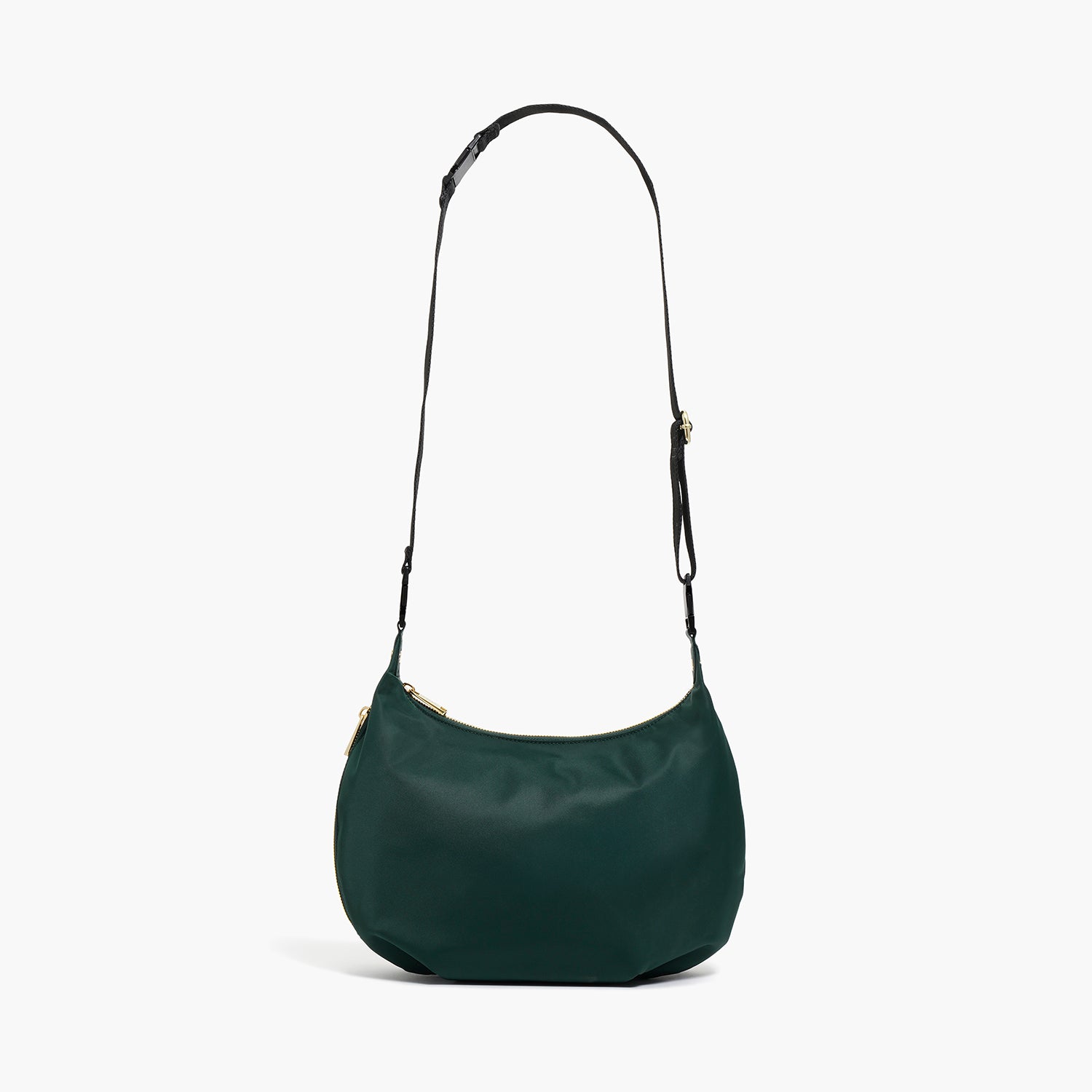 front view of Aoyama Nylon in dark green with a long crossbody strap length