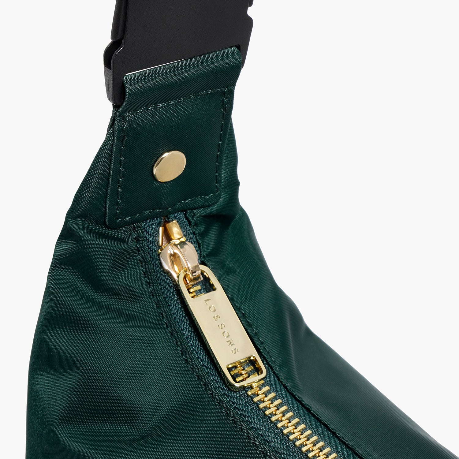 hardware details of Aoyama Nylon in dark green
