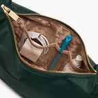 interior mesh pockets of Aoyama Nylon in dark green