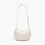 front view of Aoyama Nylon in ivory with a long crossbody strap length