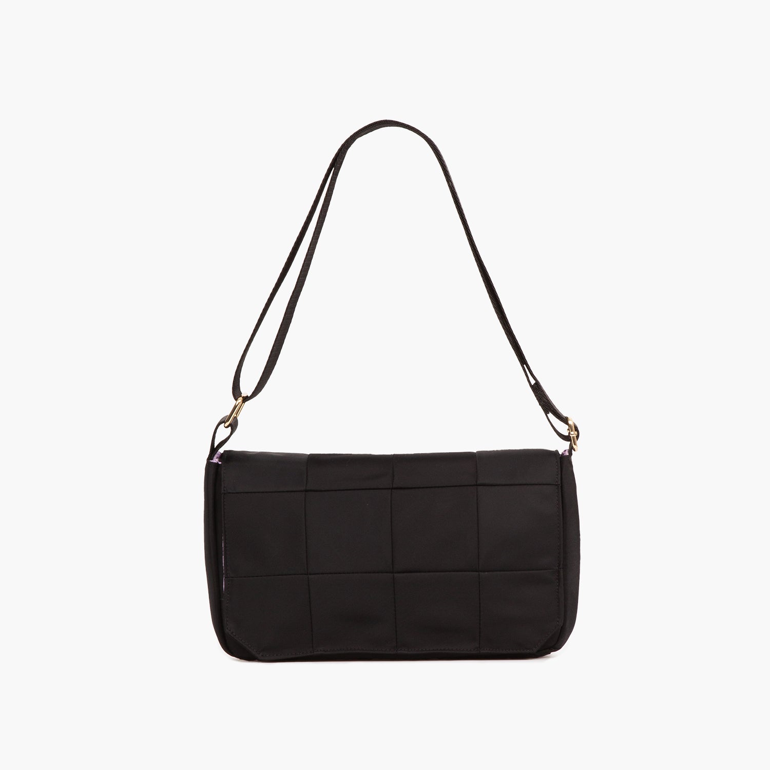 Barbette Upcycled Patchwork Crossbody - Nylon - Black / Gold / Lavender