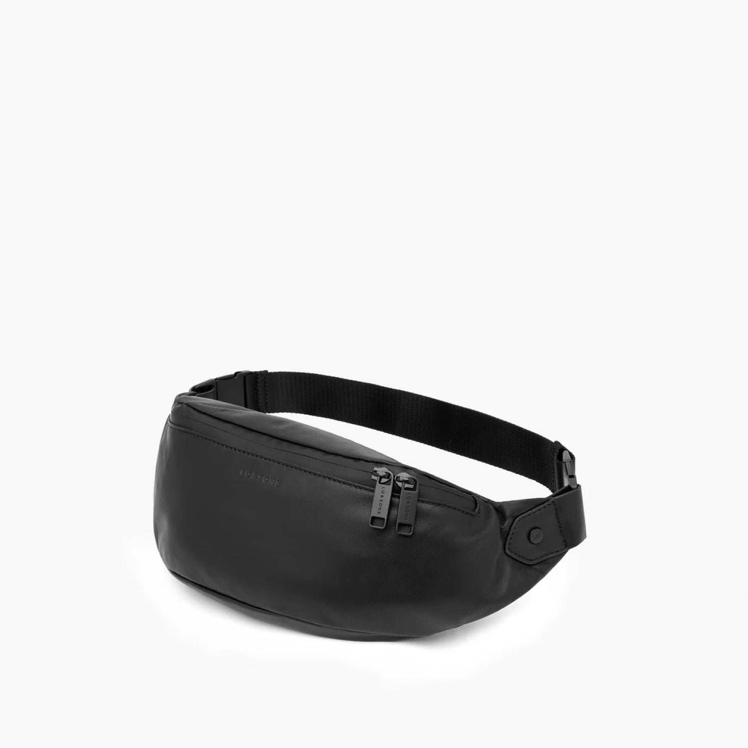 front angle of the Lo & Sons Bond fanny in black