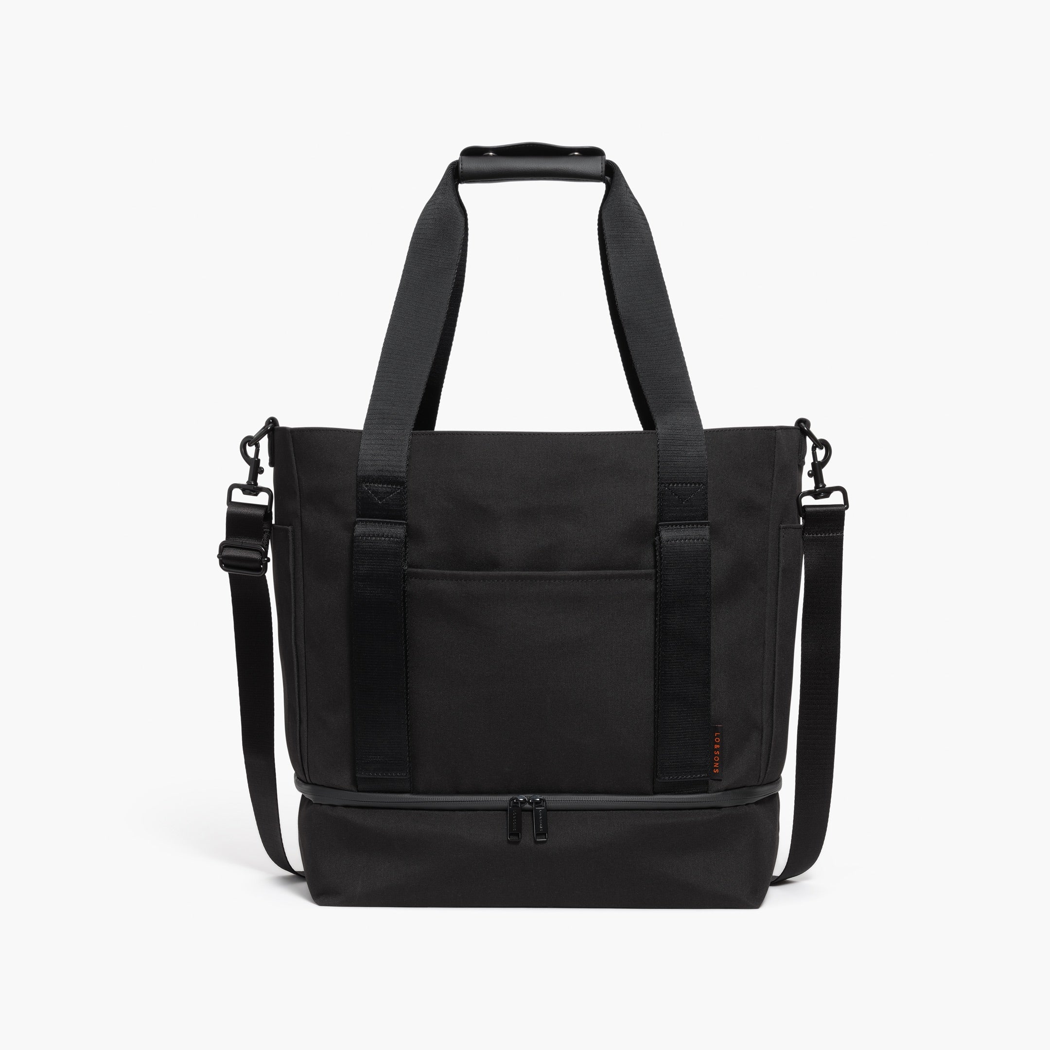 Front - The Catalina Supreme Tote - Waxed Poly - Black - Tote - Lo & Sons