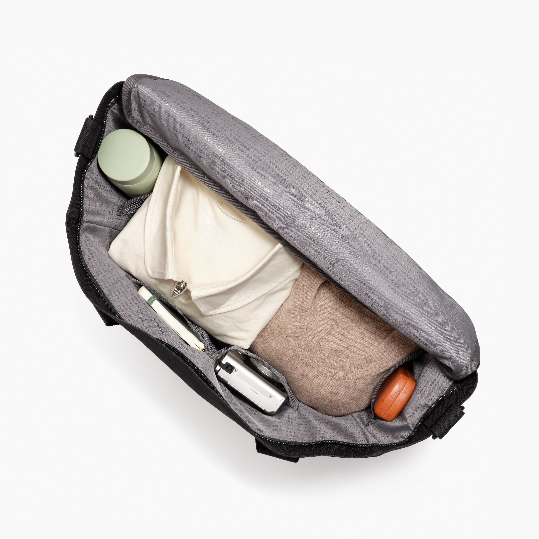 Interior Packed - The Catalina Supreme Tote - Waxed Poly - Black - Tote - Lo & Sons