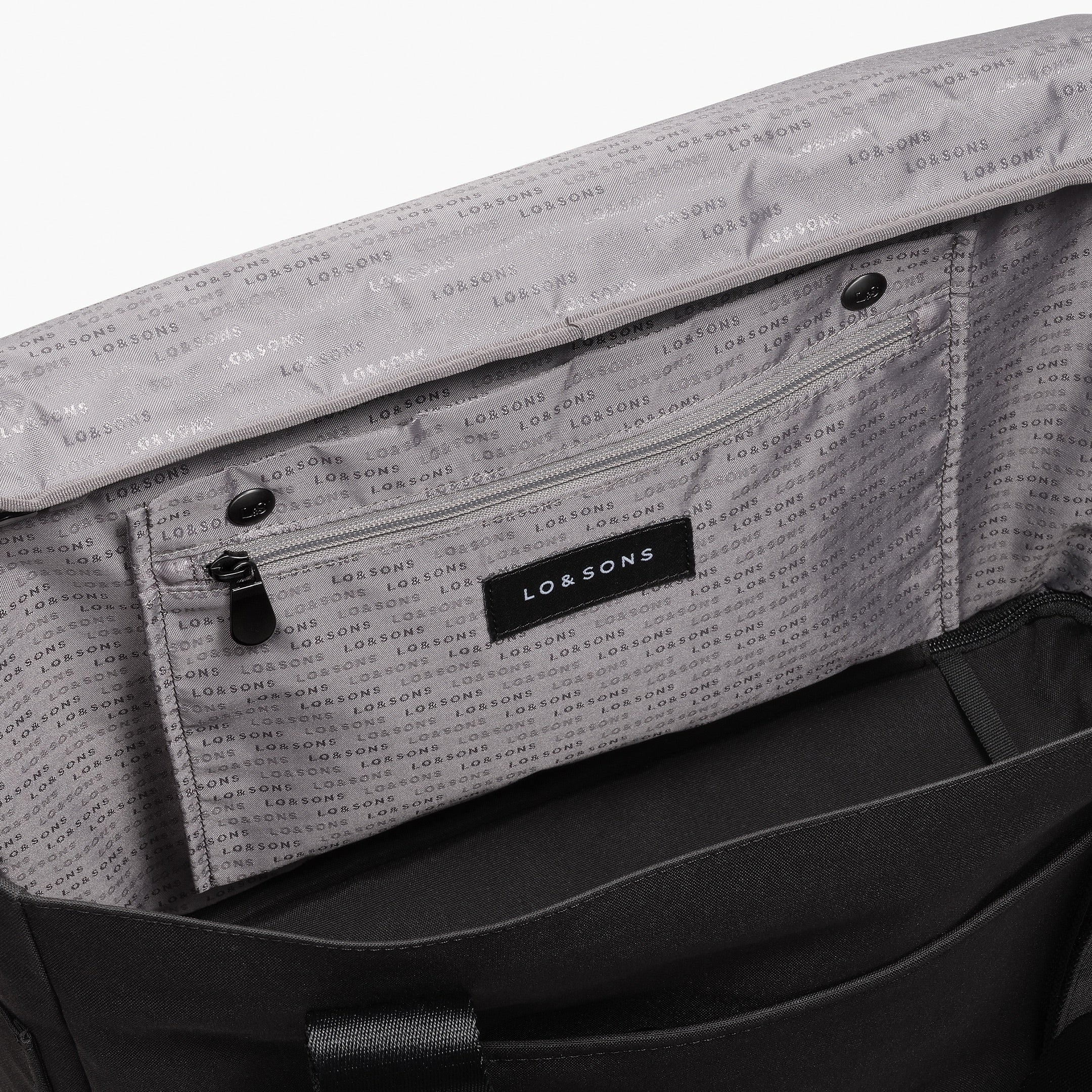 Interior Compartment - The Catalina Supreme Tote - Waxed Poly - Black - Tote - Lo & Sons