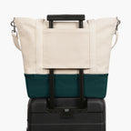 Catalina Deluxe Tote - Eco Friendly Canvas - Dark Green Colorblock