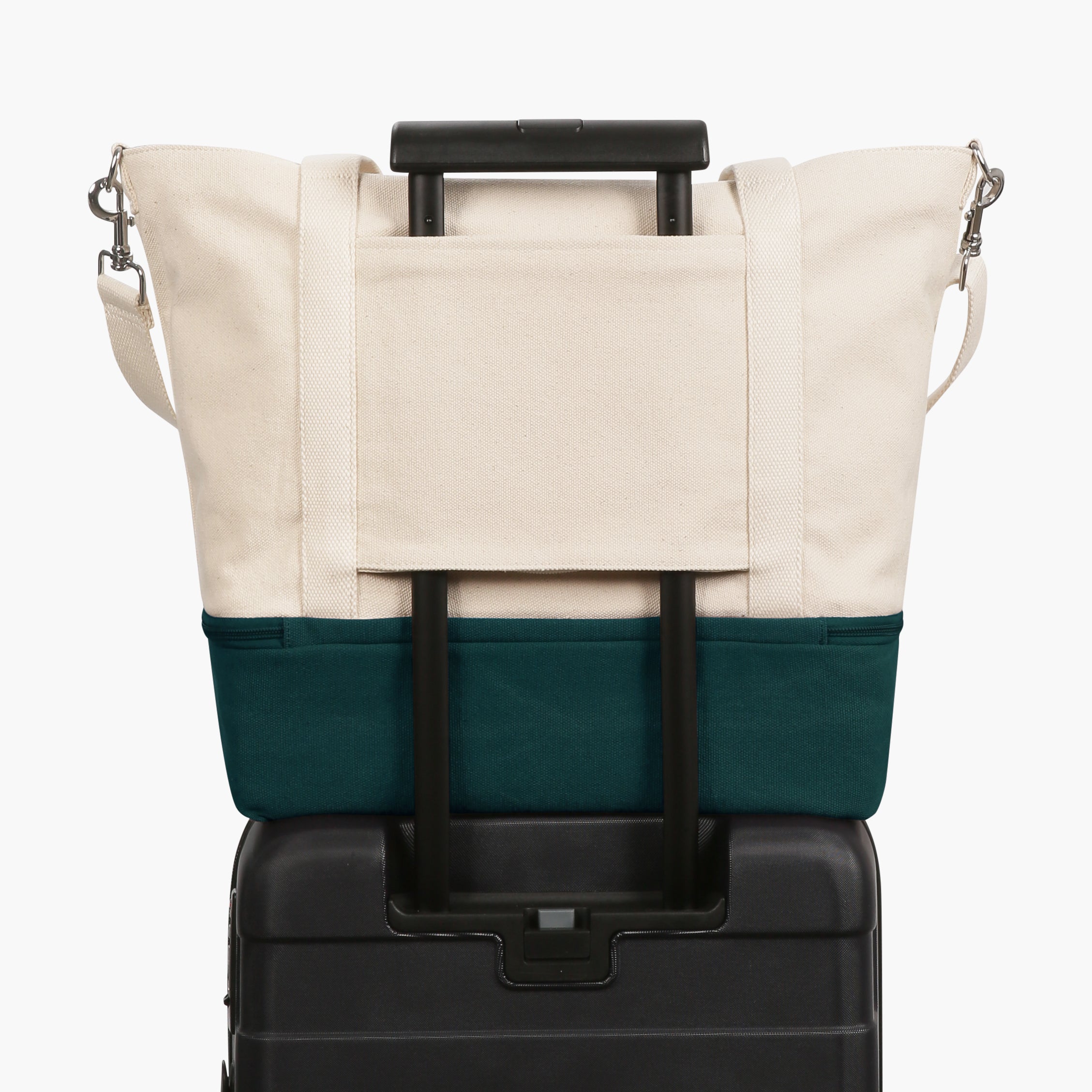 Catalina Deluxe Tote - Eco Friendly Canvas - Dark Green Colorblock