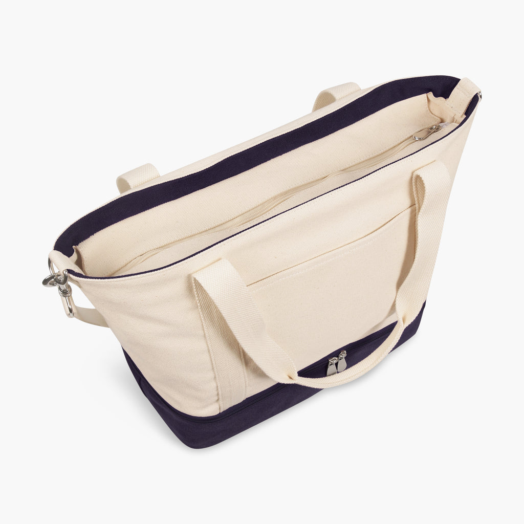 Catalina Deluxe Tote - Eco Friendly Canvas - Deep Navy Colorblock