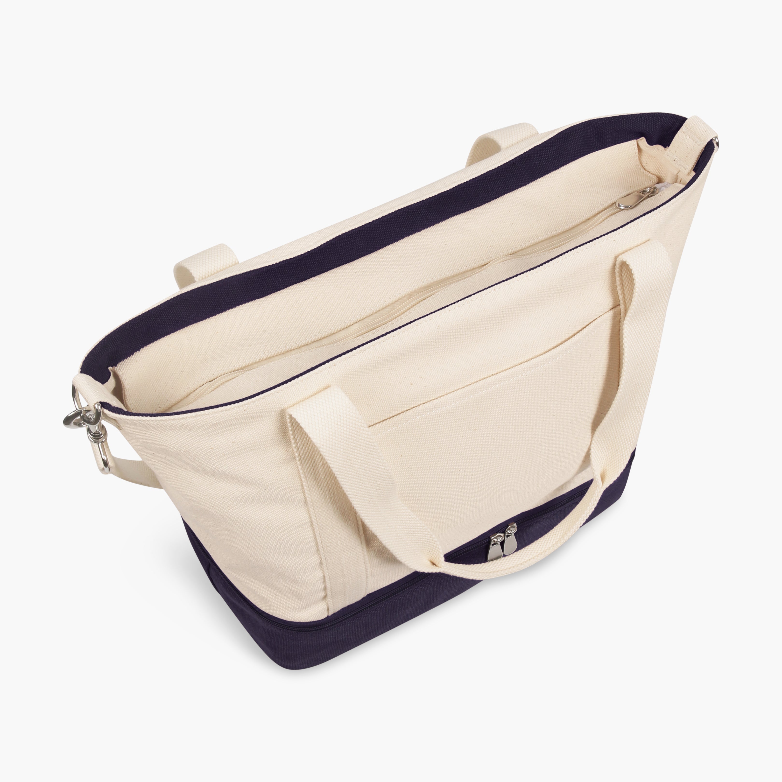 Catalina Deluxe Tote - Eco Friendly Canvas - Deep Navy Colorblock