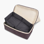 View of the Catalina Deluxe Tote in thistle colorblock bottom pocket empty