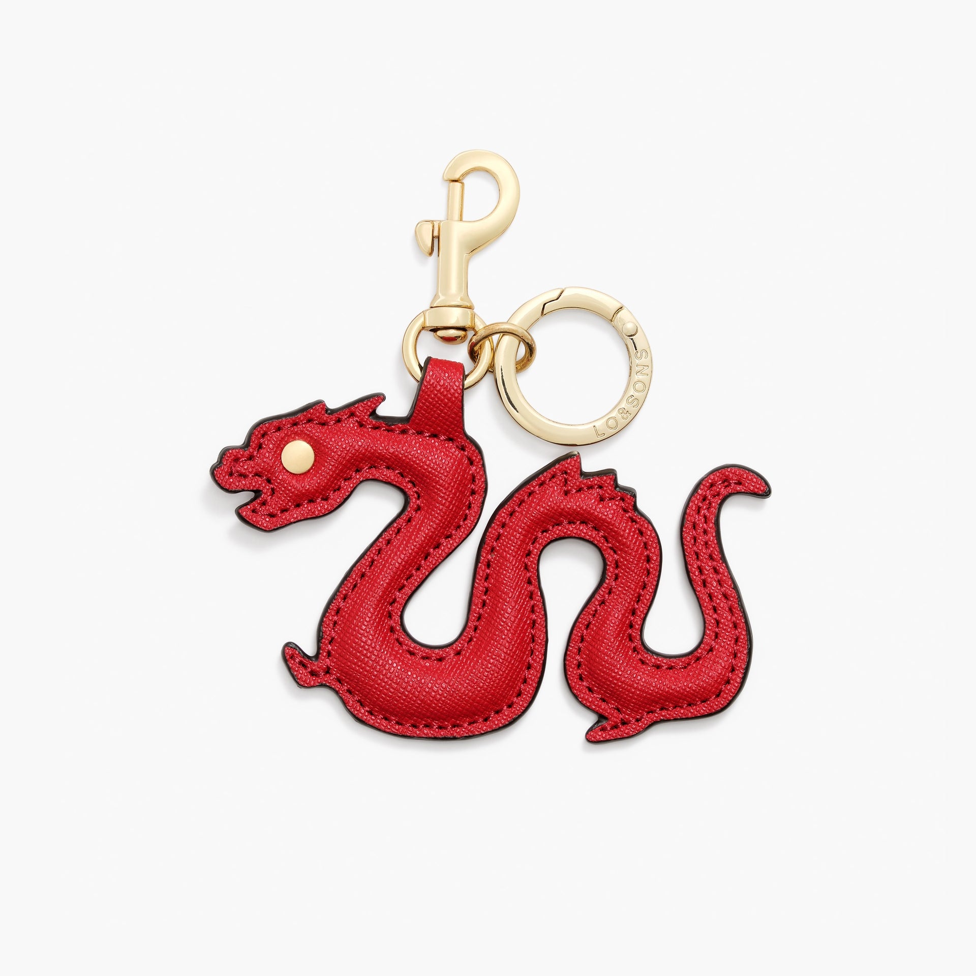 Leather Key Chain Charm Year of the Dragon Red – Lo Sons