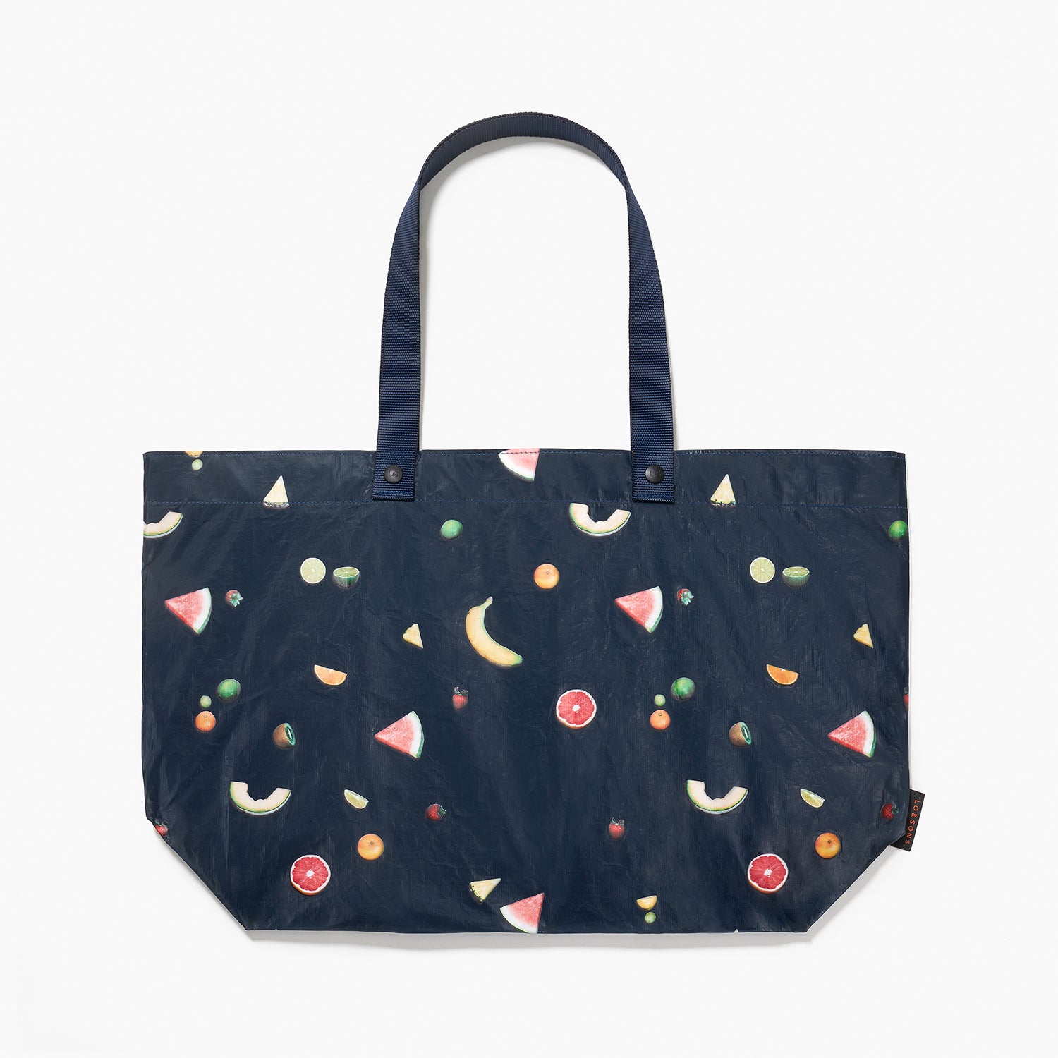Del Mar Packable Tote Large - Tyvek - Navy Fruit