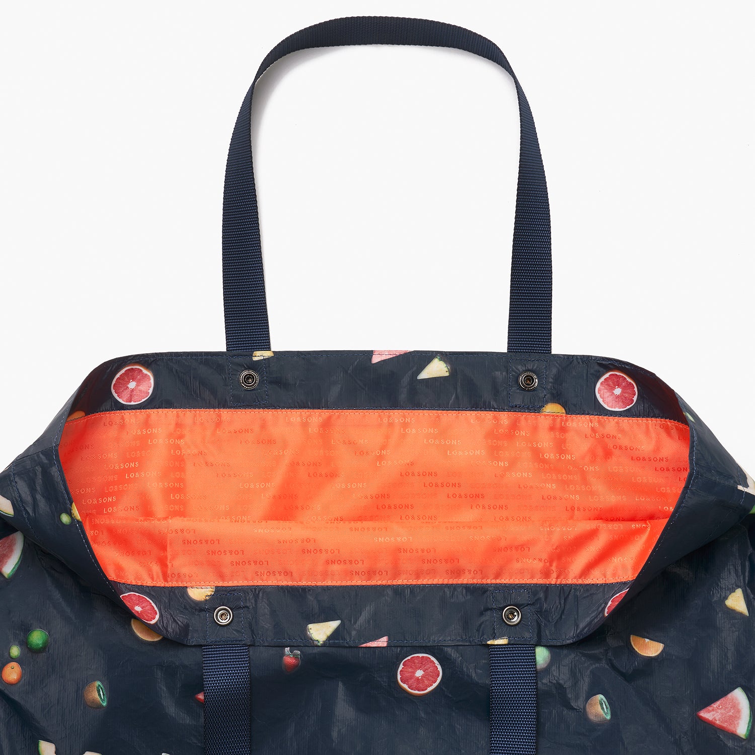 Del Mar Packable Tote Large - Tyvek - Navy Fruit