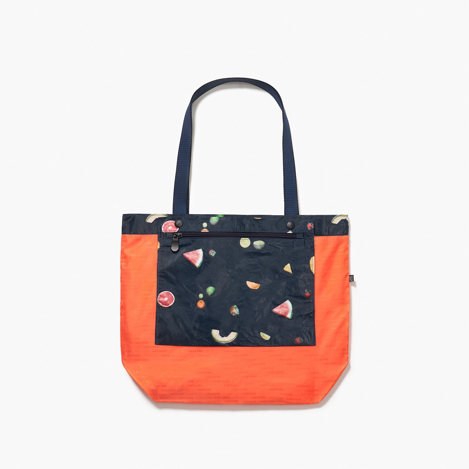 Del Mar Packable Tote Small - Tyvek - Navy Fruit