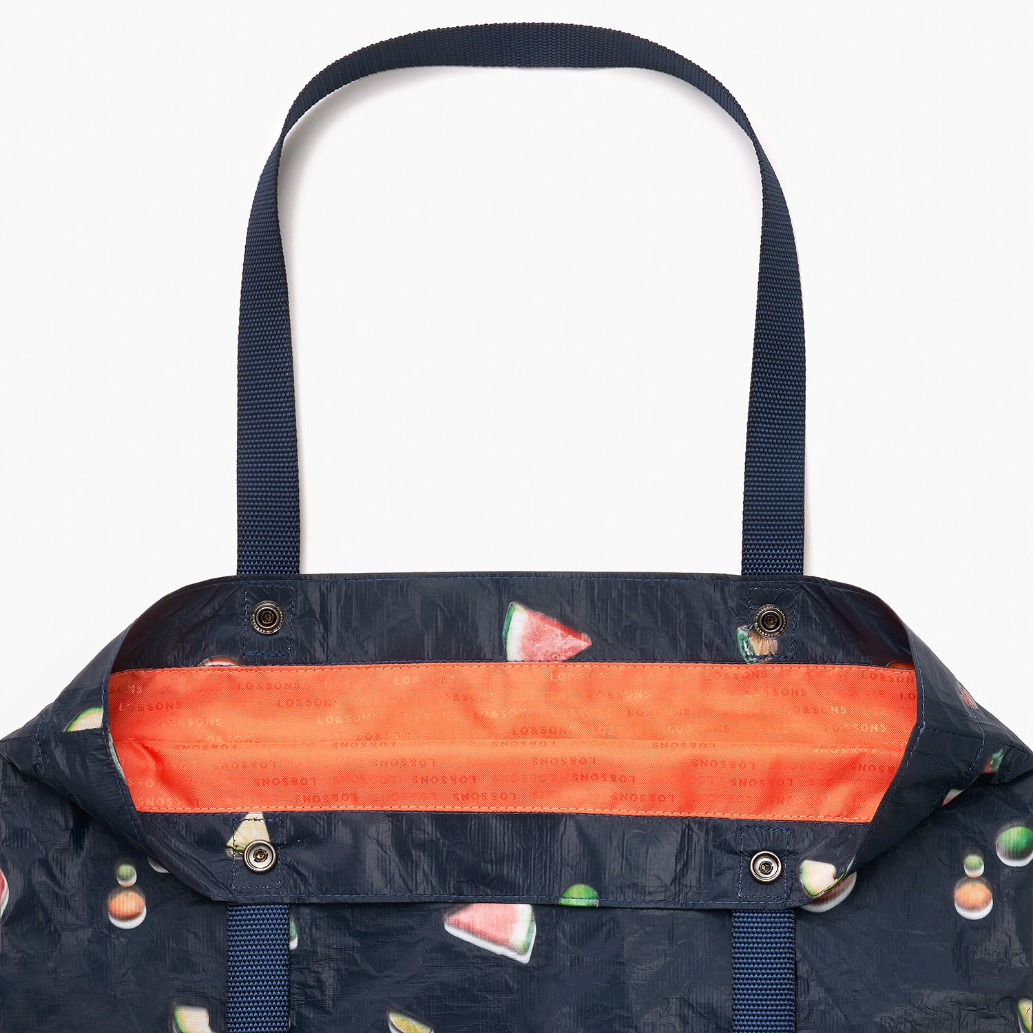 Del Mar Packable Tote Small - Tyvek - Navy Fruit