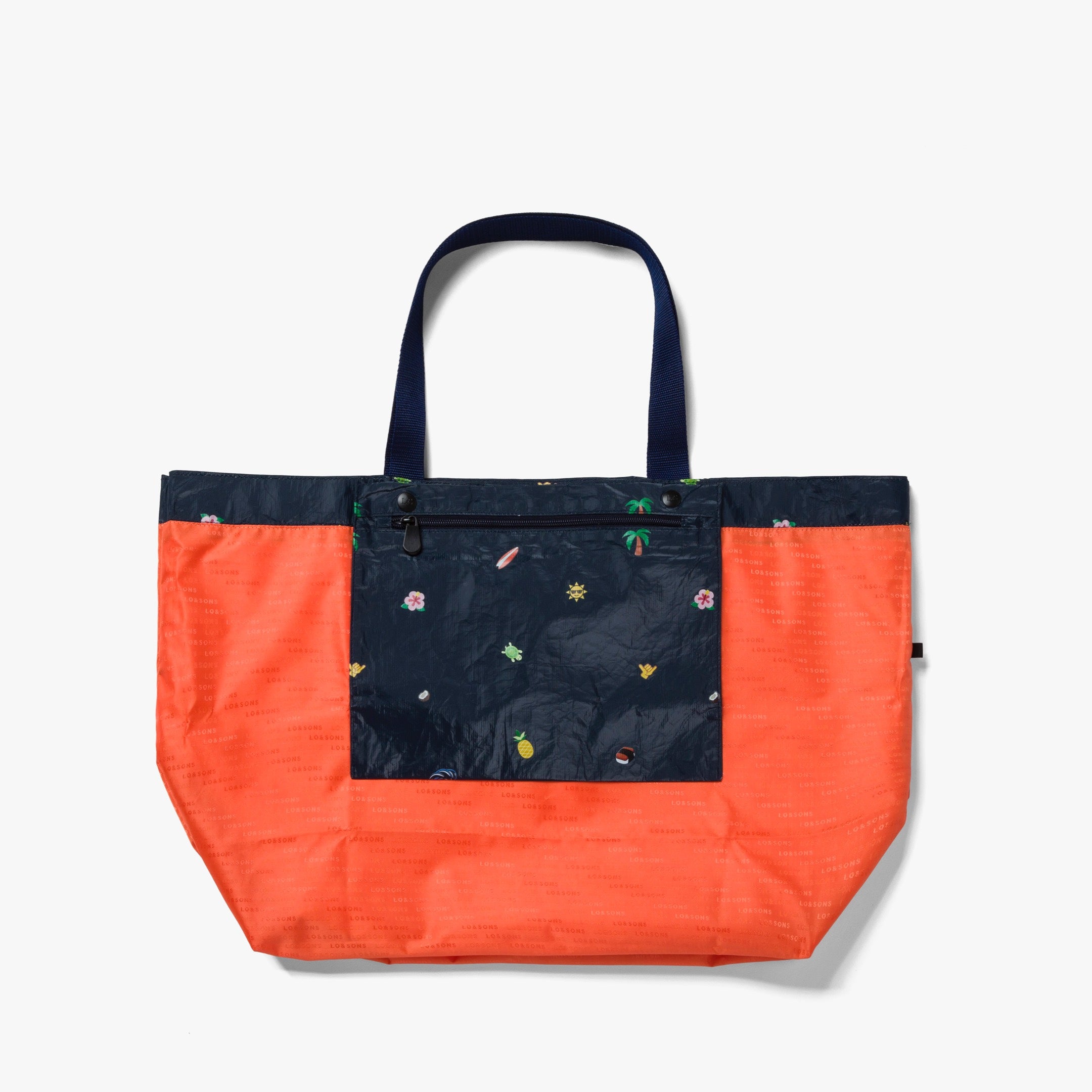 Interior Pouch - The Del Mar Packable Tote Large - Navy Hawaii Emoji - Lo & Sons