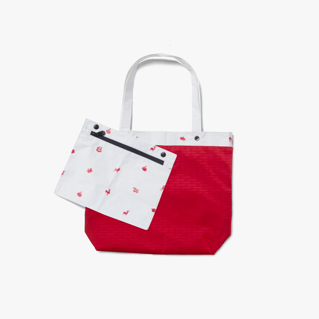 Del Mar Packable Tote Small - Tyvek - White Zodiac