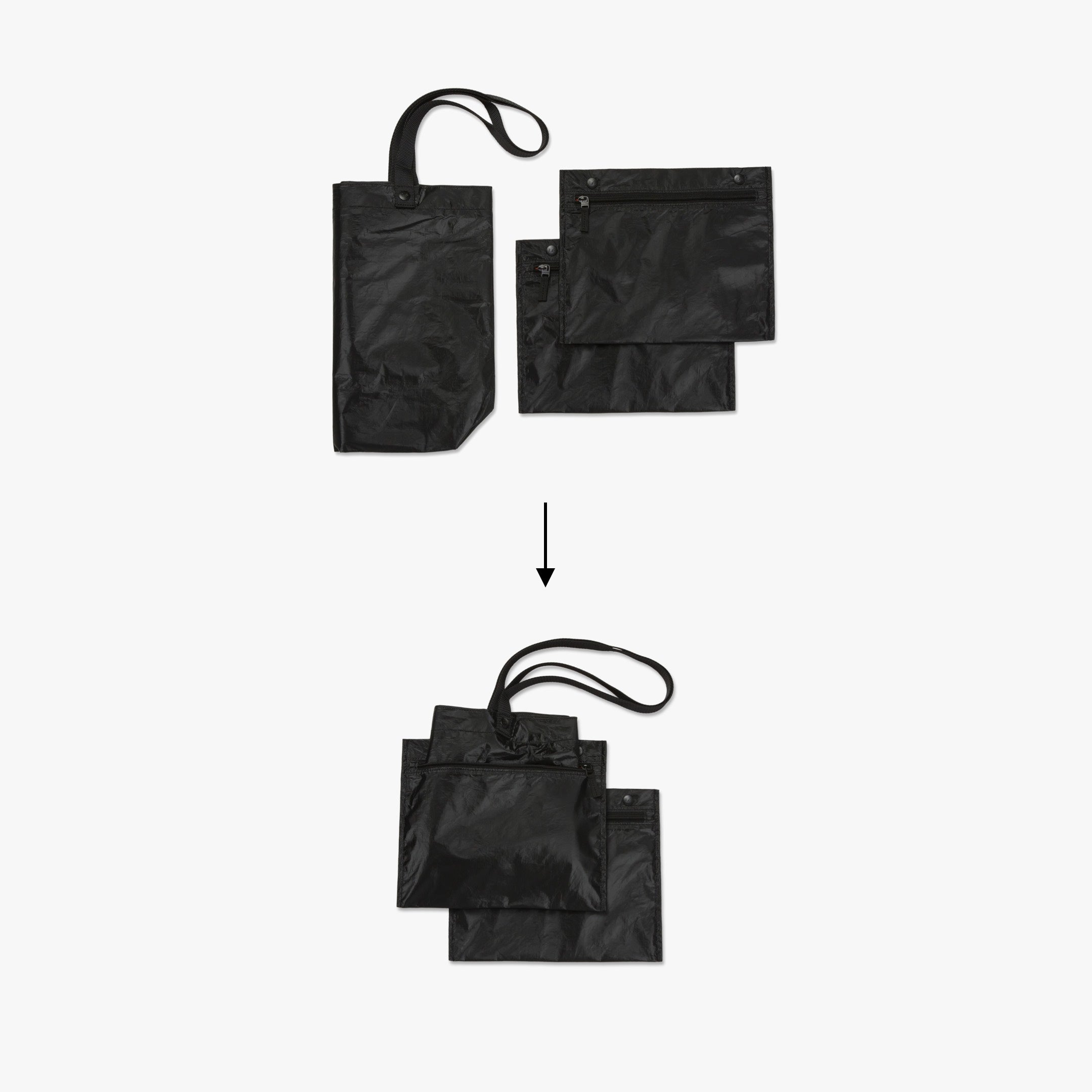 Packable in pouches - The Del Mar Packable Tote Small - Black - Lo & Sons