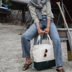 Catalina Deluxe Tote - Eco Friendly Canvas - Dark Green Colorblock