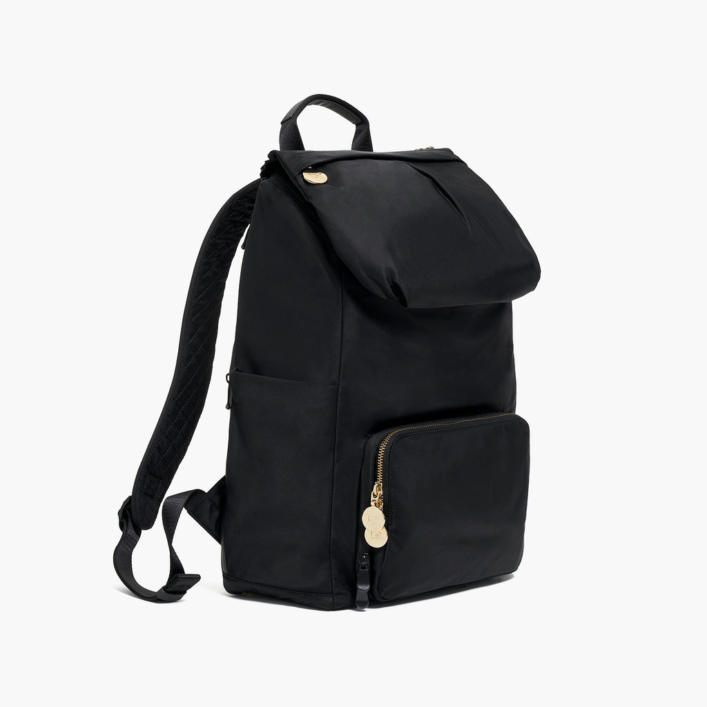 Melrose Rucksack - Recycled Nylon - Black / Gold / Azure