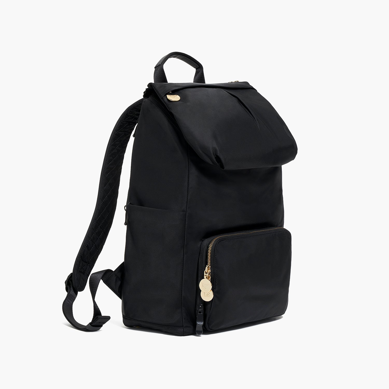 Melrose Rucksack - Recycled Nylon - Black / Gold / Azure