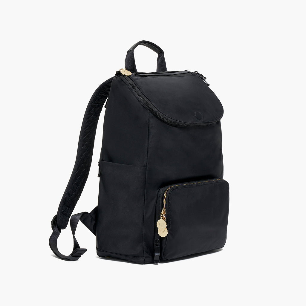 Melrose Rucksack - Recycled Nylon - Black / Gold / Camel