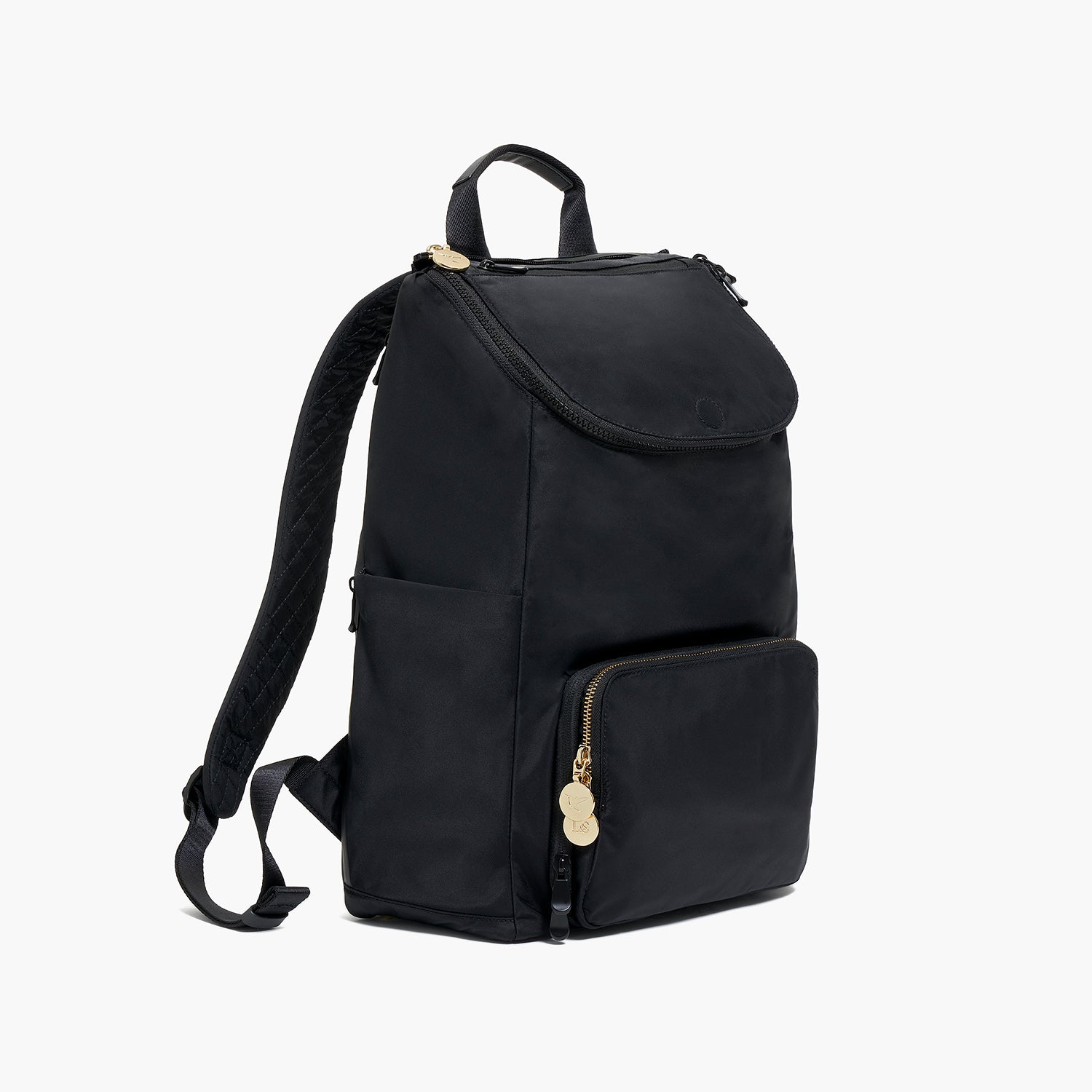 Melrose Rucksack - Recycled Nylon - Black / Gold / Camel