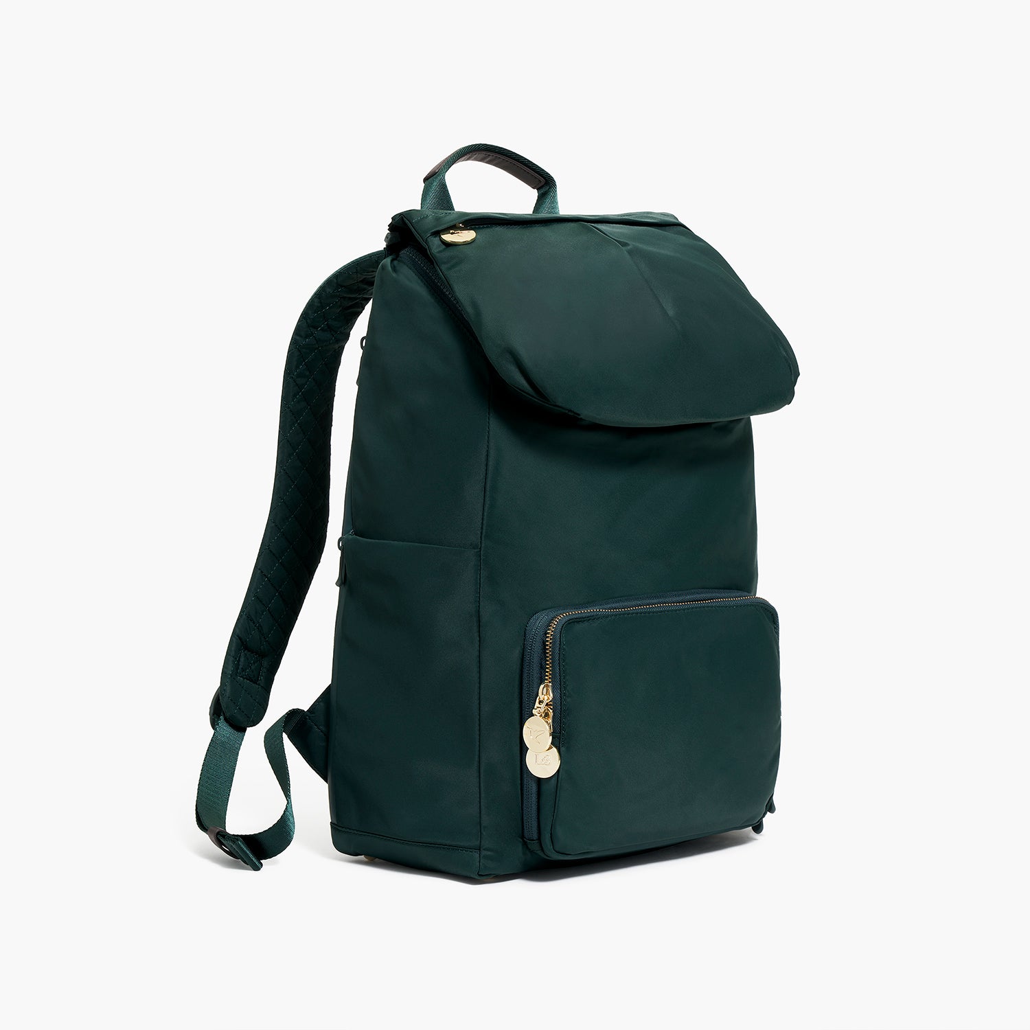 Melrose Rucksack - Recycled Nylon - Dark Green / Gold / Camel