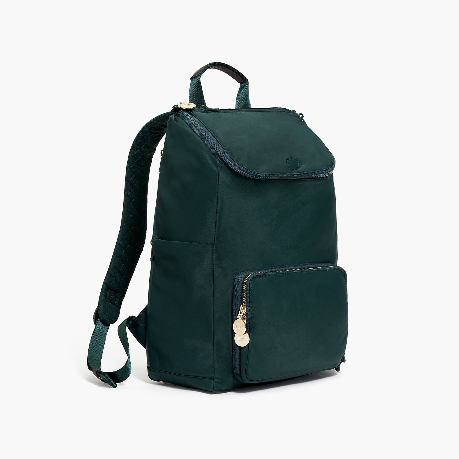 Melrose Rucksack - Recycled Nylon - Dark Green / Gold / Camel