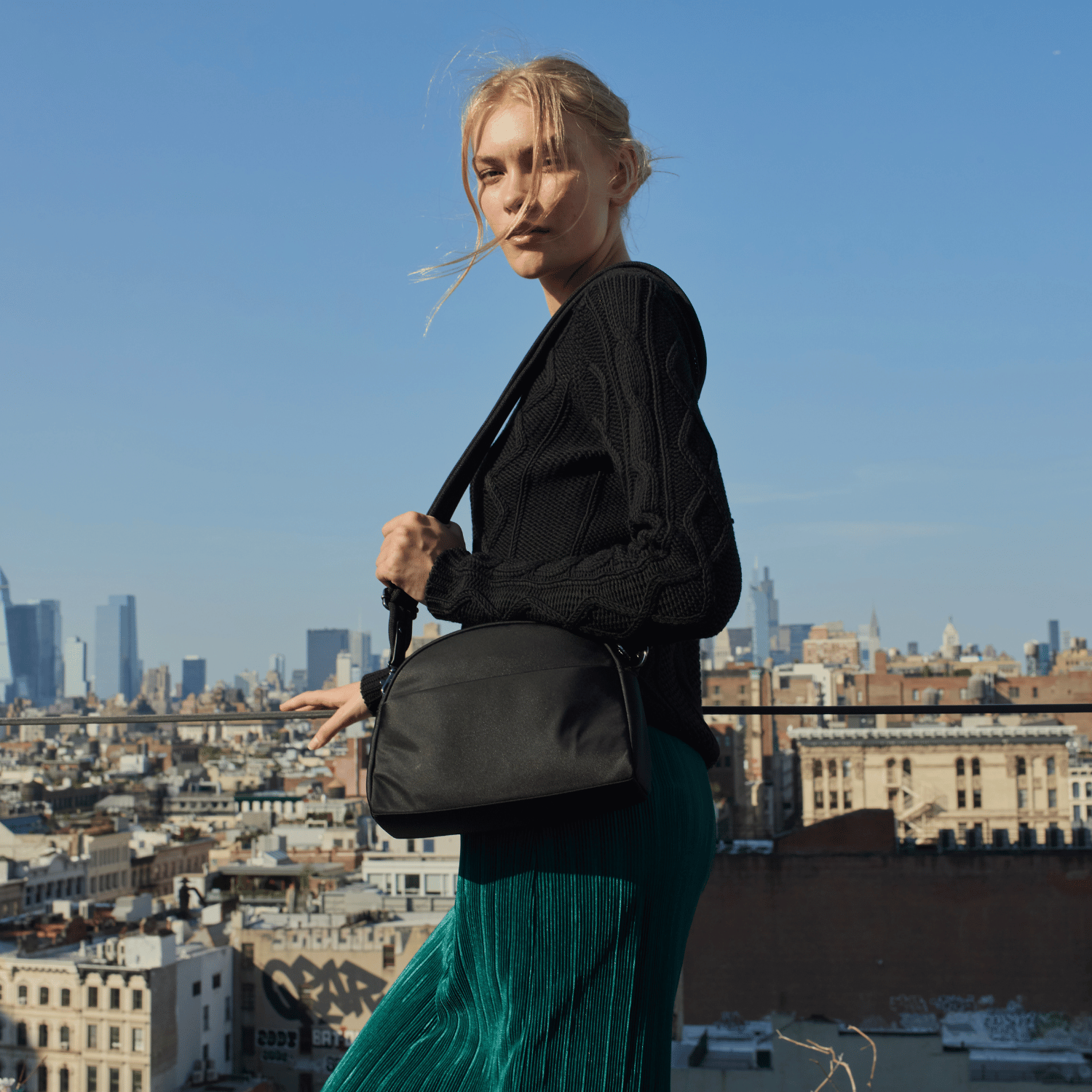 Lo & Sons Nouvelle Crossbody Bag - Nylon - Black / Gunmetal / Grey Lo & Sons Nouvelle Crossbody Bag - Nylon - Black / Gunmetal / Grey