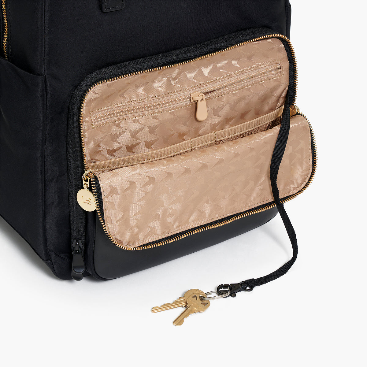 Rowledge Rowledge 2 Womens Backpack - Black/Gold/Camel | Lo & Sons