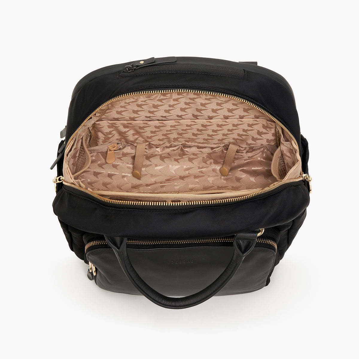 Rowledge Rowledge 2 Womens Backpack - Black/Gold/Camel | Lo & Sons