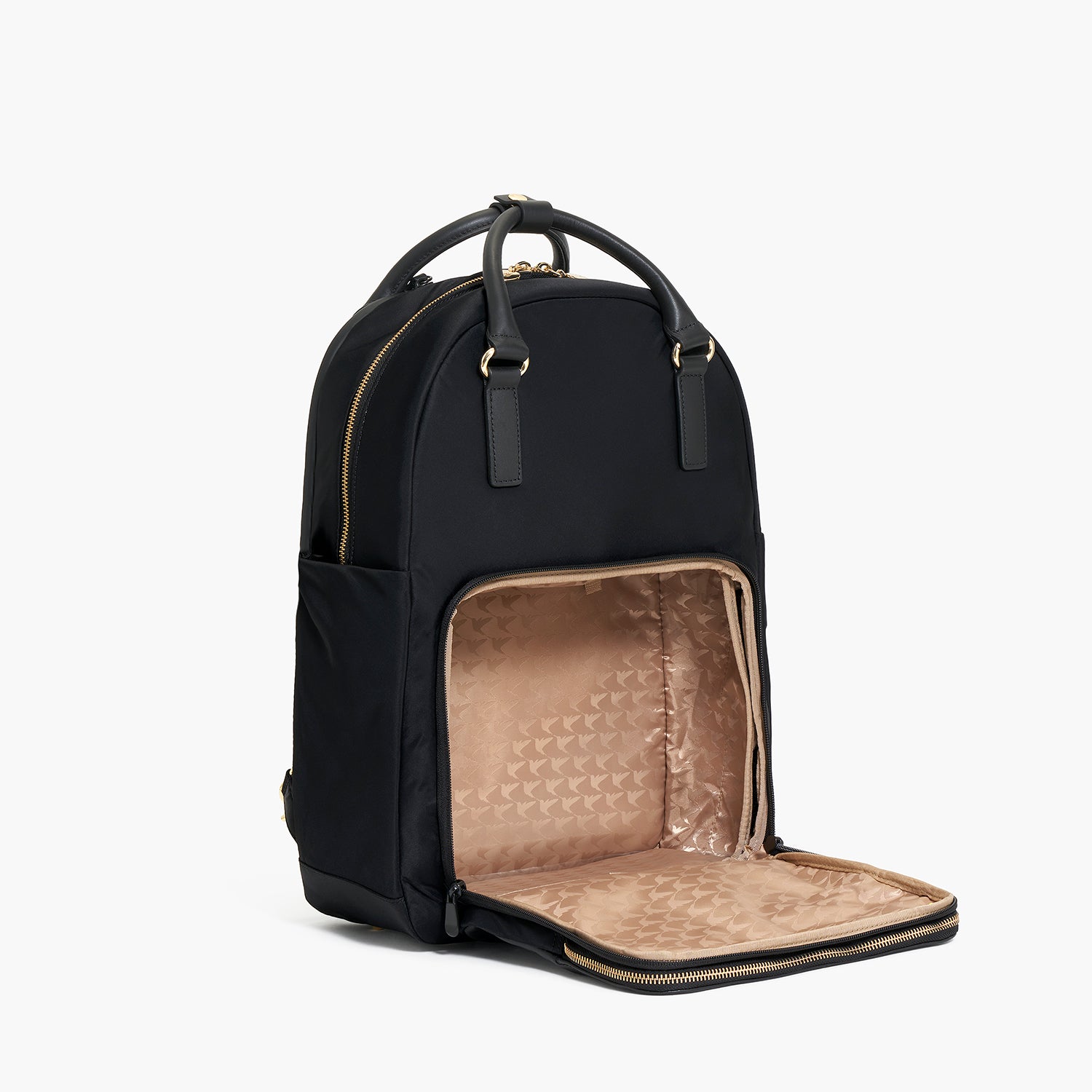 black backpack women laptop Women's Compact with 14-inch Laptop Compartment, / 14" Laptop 1 front zipper pocket Lo & Sons Rowledge 2