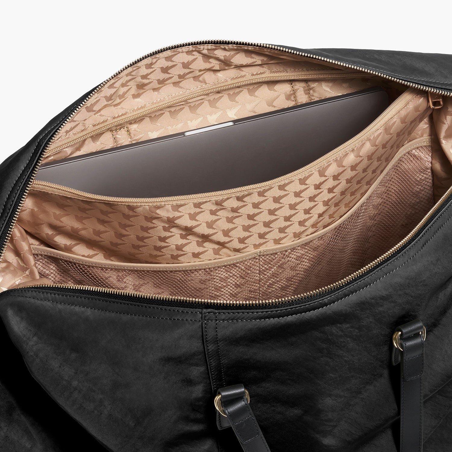 Sherborn Large - Recycled Nylon - Black / Gold / Camel