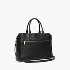 side view of Trinity laptop tote in black