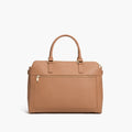 front view of Trinity laptop tote in dark tan